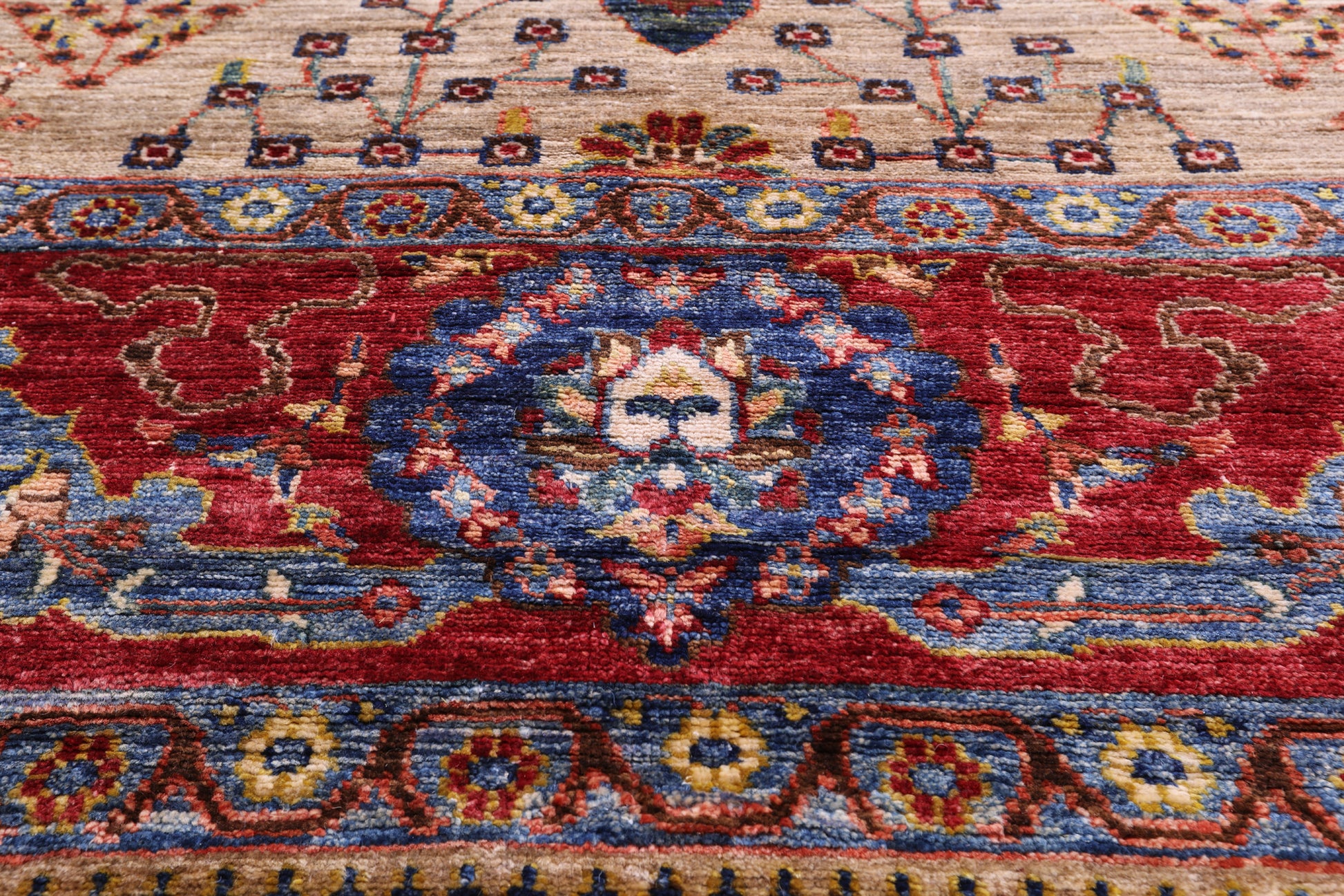 Blue Persian Tabriz Hand Knotted Wool Rug - 8' 9" X 11' 11" - Golden Nile