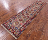 Super Kazak Handmade Wool Runner Rug - 2' 6" X 10' 1" - Golden Nile