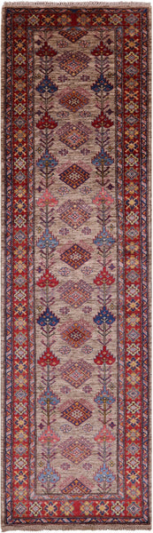 Super Kazak Hand Knotted Wool Runner Rug - 2' 9" X 9' 10" - Golden Nile