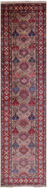 Super Kazak Handmade Wool Runner Rug - 2' 6" X 10' 2" - Golden Nile