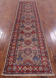 Super Kazak Handmade Wool Runner Rug - 2' 6" X 10' 2" - Golden Nile