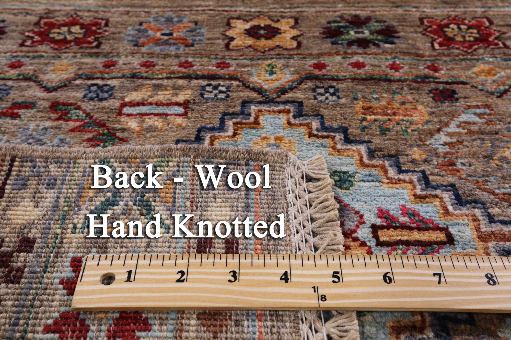Khorjin Persian Gabbeh Handmade Wool Rug - 5' 1" X 6' 7" - Golden Nile