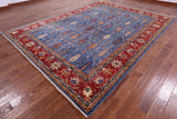 Blue Persian Fine Serapi Hand Knotted Wool Rug - 9' 0" X 11' 11" - Golden Nile