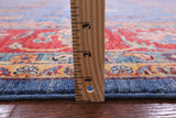 Blue Persian Fine Serapi Hand Knotted Wool Rug - 9' 0" X 11' 11" - Golden Nile
