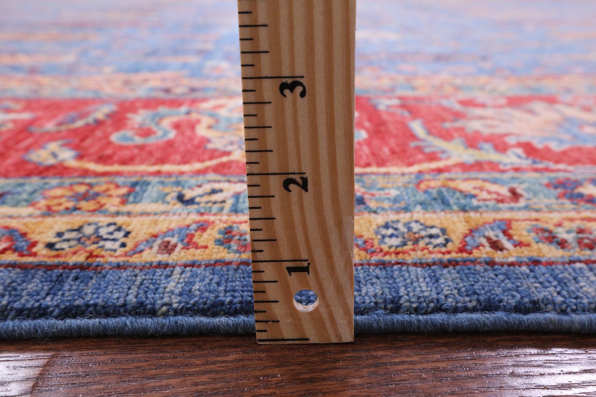 Blue Persian Fine Serapi Hand Knotted Wool Rug - 9' 0" X 11' 11" - Golden Nile