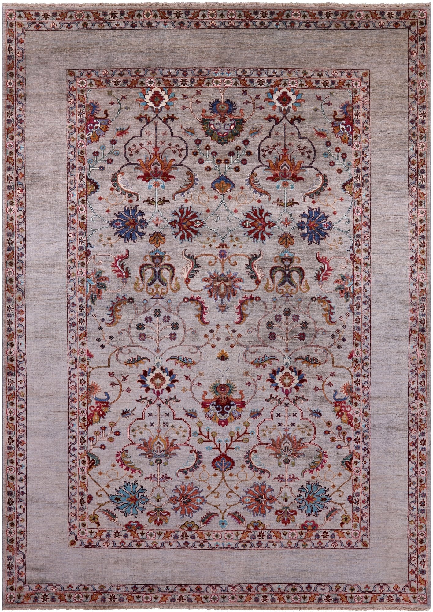 Peshawar Hand Knotted Wool Rug - 6' 11" X 9' 9" - Golden Nile