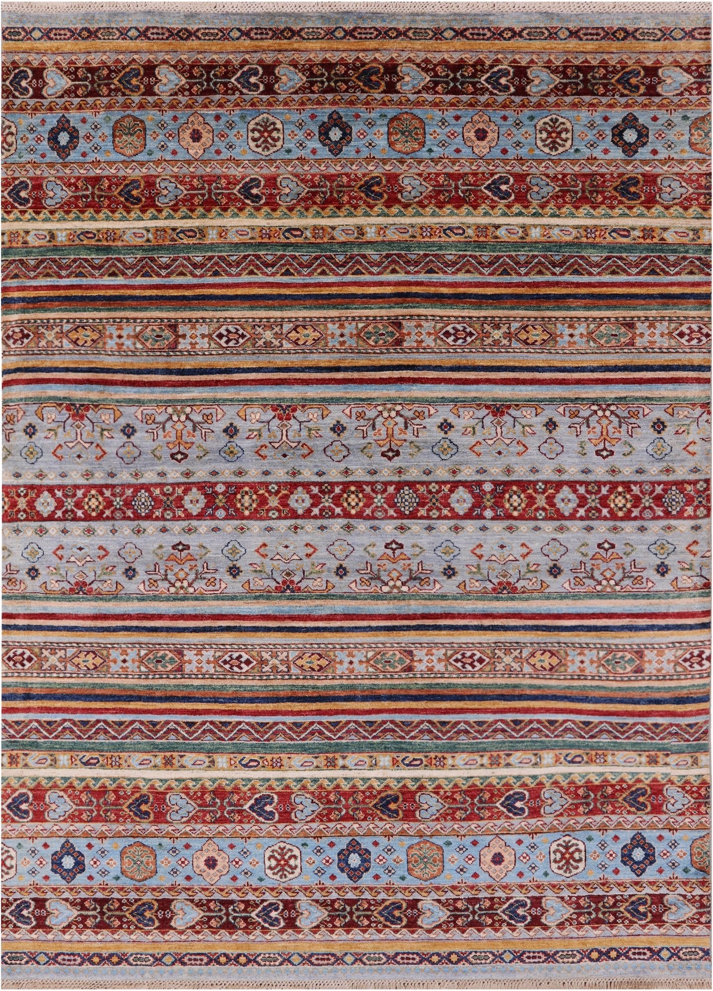 Khorjin Persian Gabbeh Handmade Wool Rug - 5' 10" X 7' 8" - Golden Nile