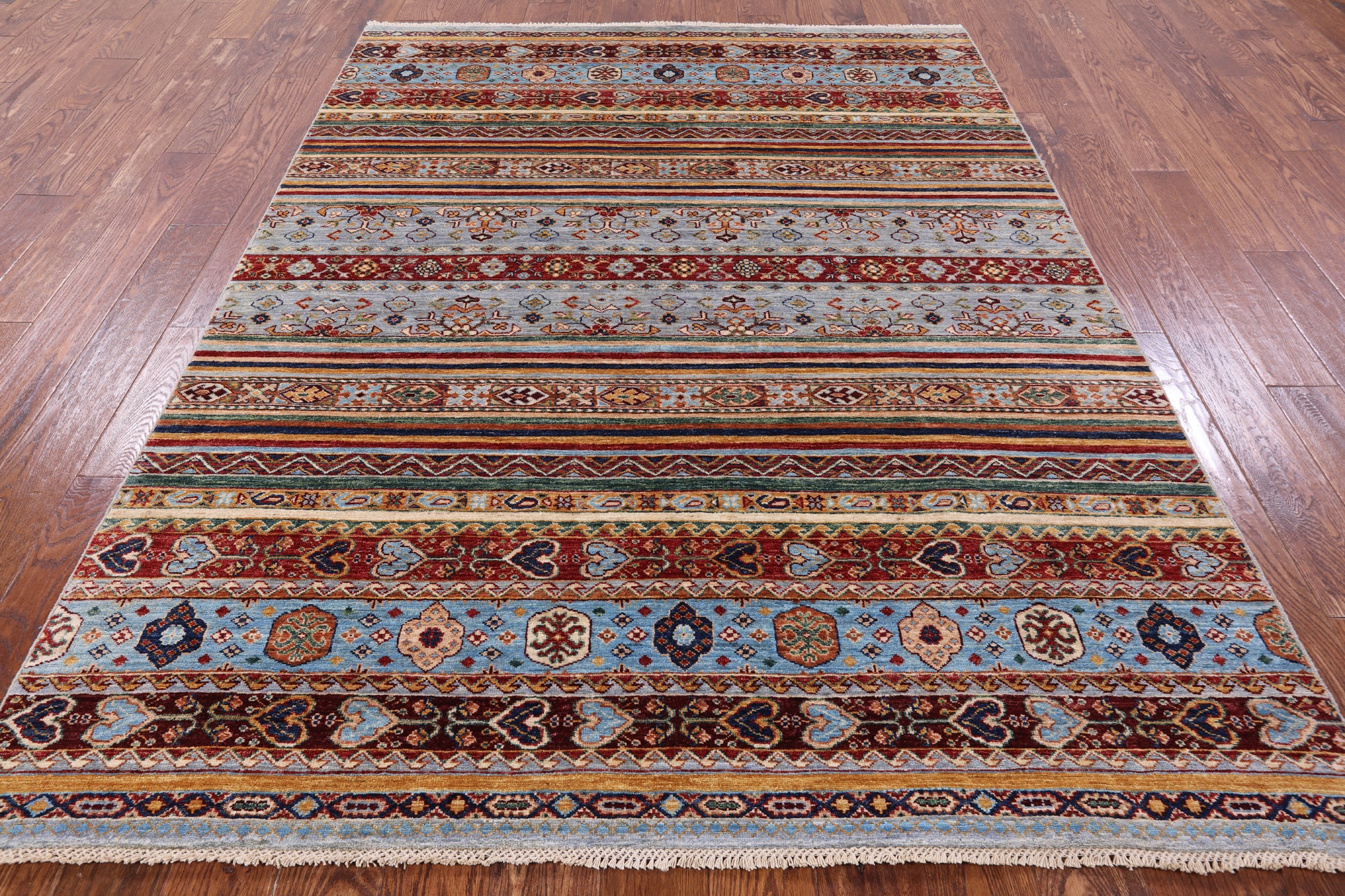 Khorjin Persian Gabbeh Handmade Wool Rug - 5' 10" X 7' 8" - Golden Nile