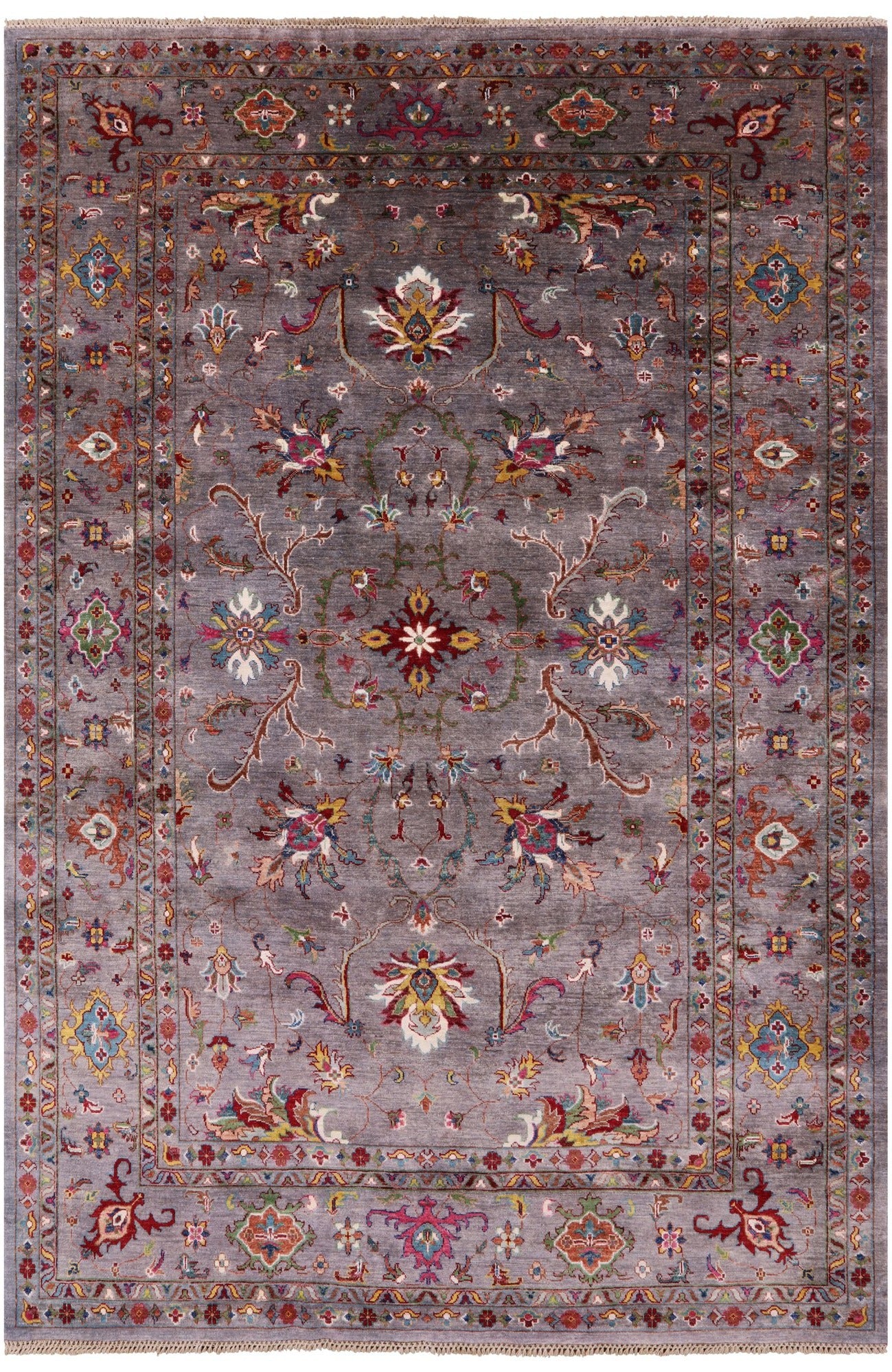 Peshawar Hand Knotted Wool Rug - 6' 9" X 9' 8" - Golden Nile