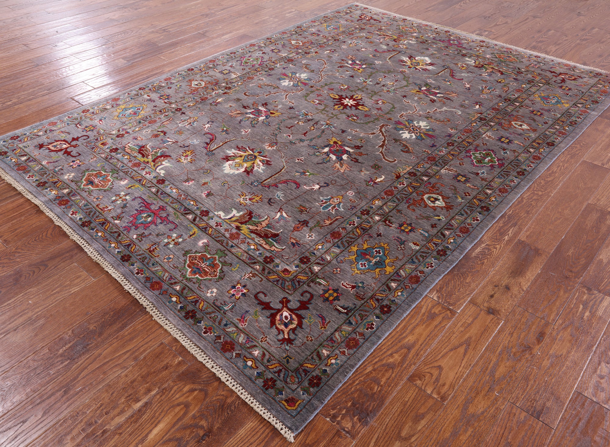 Peshawar Hand Knotted Wool Rug - 6' 9" X 9' 8" - Golden Nile