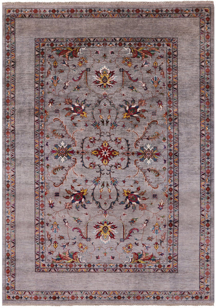 Peshawar Hand Knotted Wool Rug - 6' 9" X 9' 8" - Golden Nile