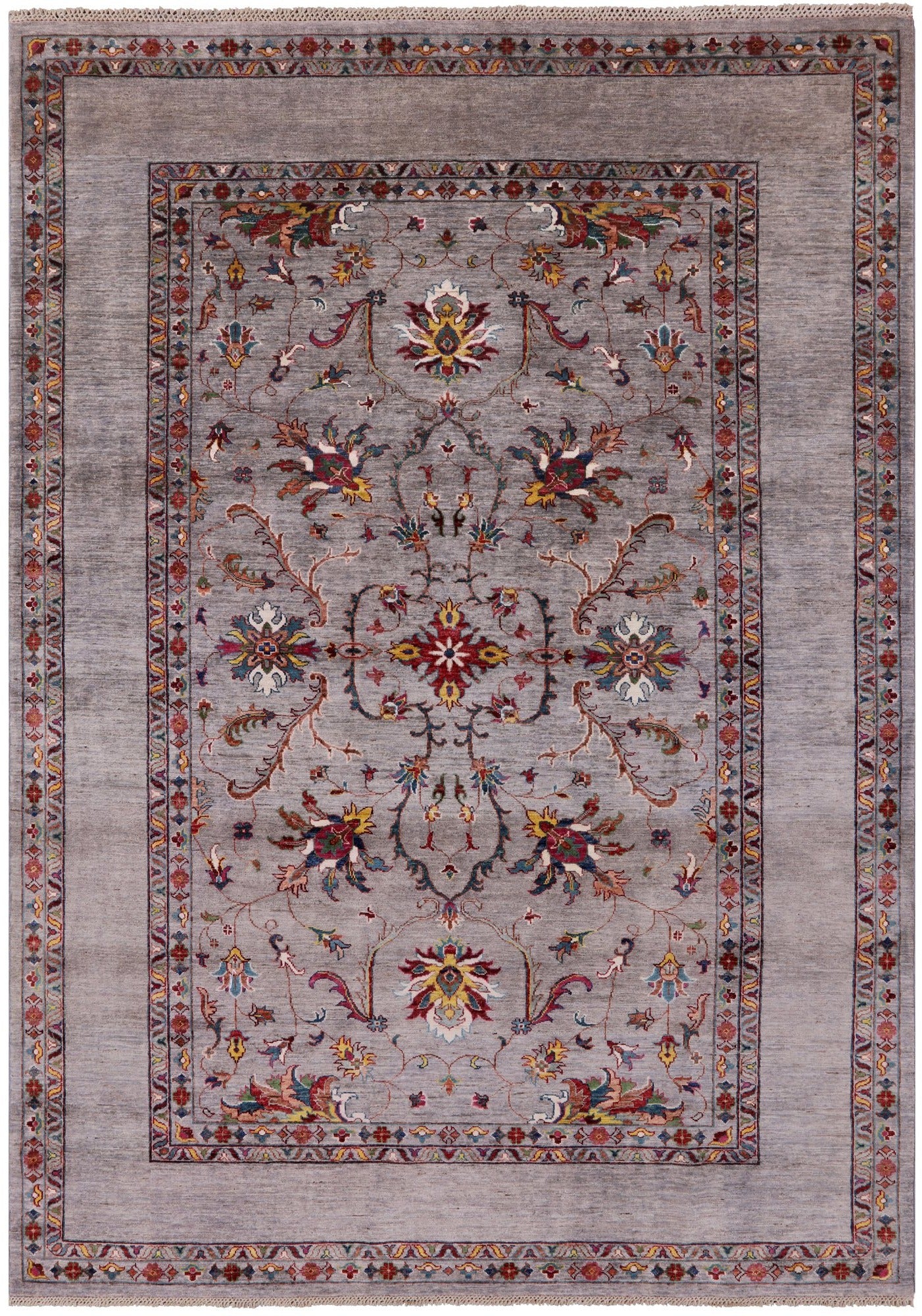 Peshawar Hand Knotted Wool Rug - 6' 9" X 9' 8" - Golden Nile