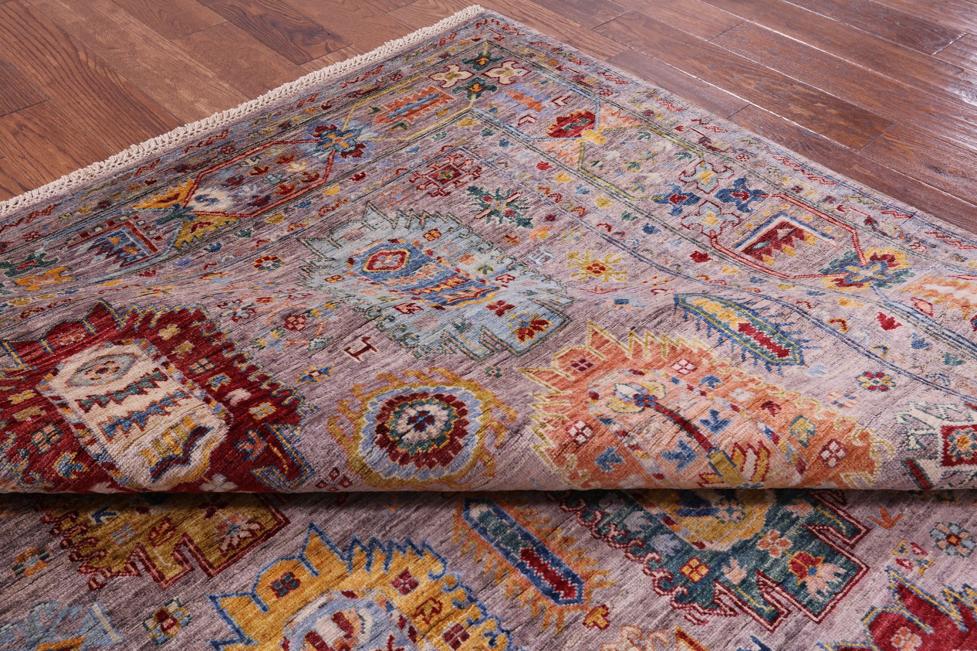 Persian Fine Serapi Hand Knotted Wool Rug - 7' 1" X 9' 8" - Golden Nile