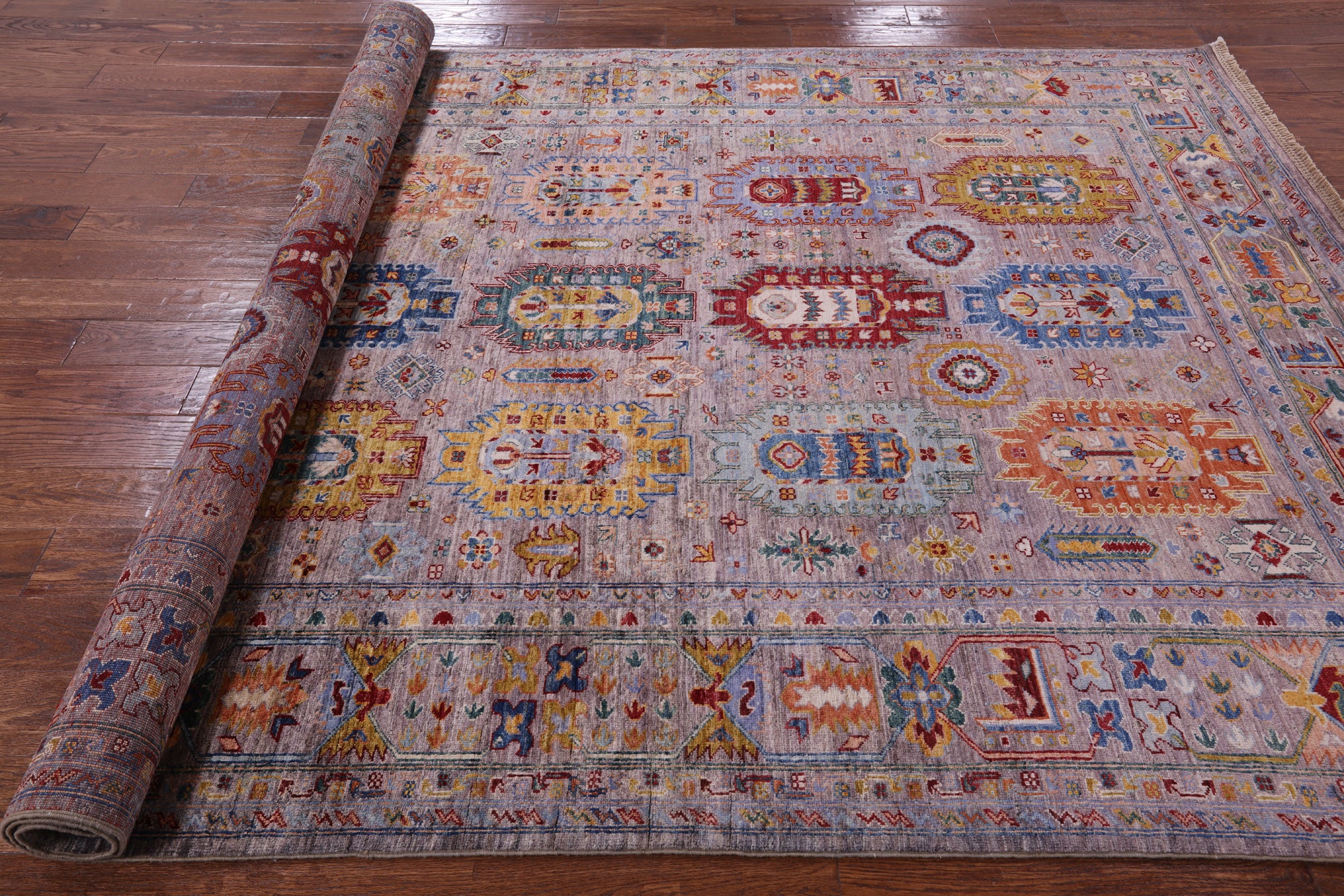 Persian Fine Serapi Hand Knotted Wool Rug - 7' 1" X 9' 8" - Golden Nile