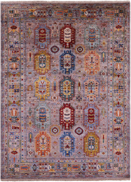 Persian Fine Serapi Hand Knotted Wool Rug - 7' 1" X 9' 8" - Golden Nile