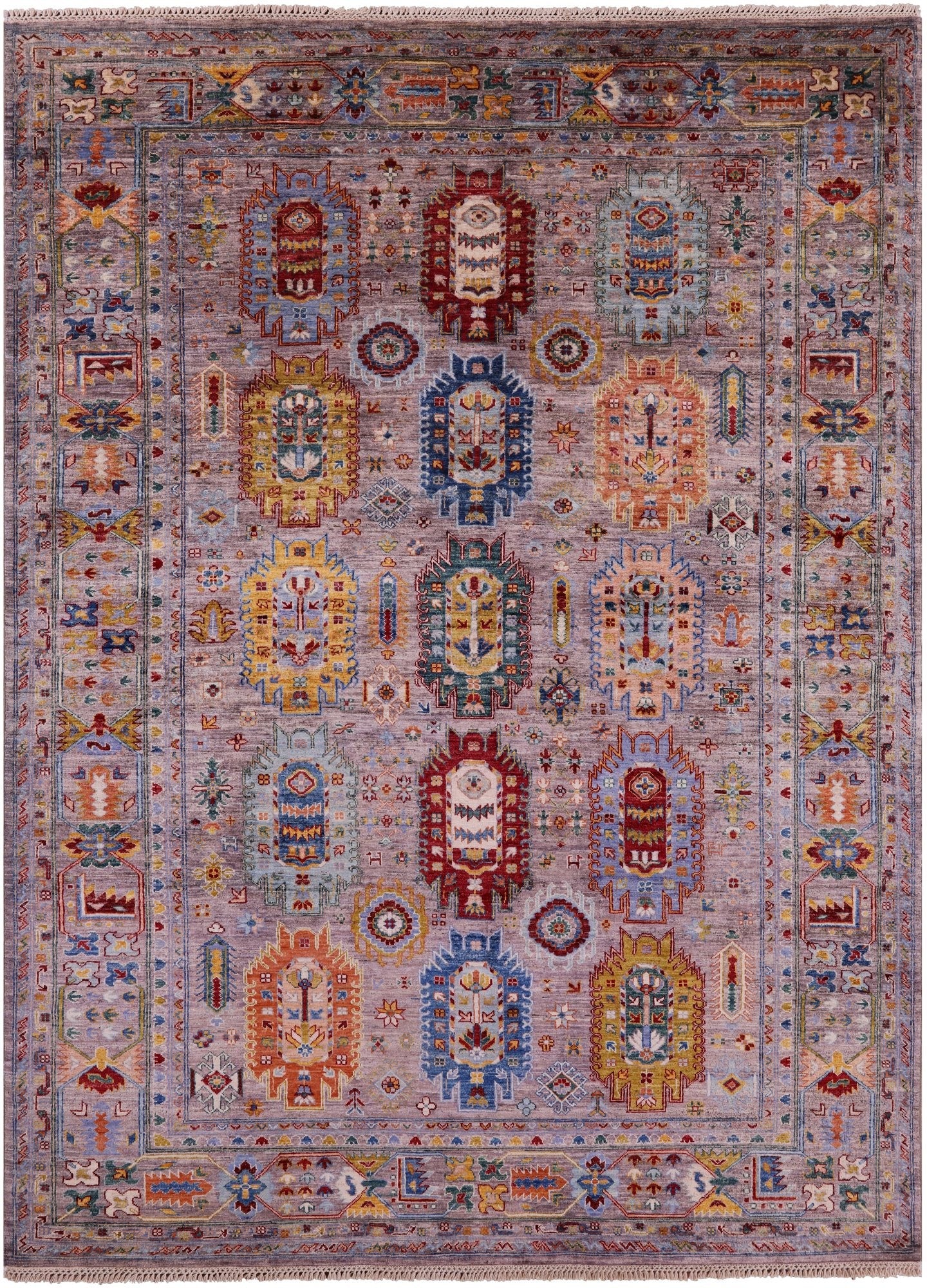 Persian Fine Serapi Hand Knotted Wool Rug - 7' 1" X 9' 8" - Golden Nile