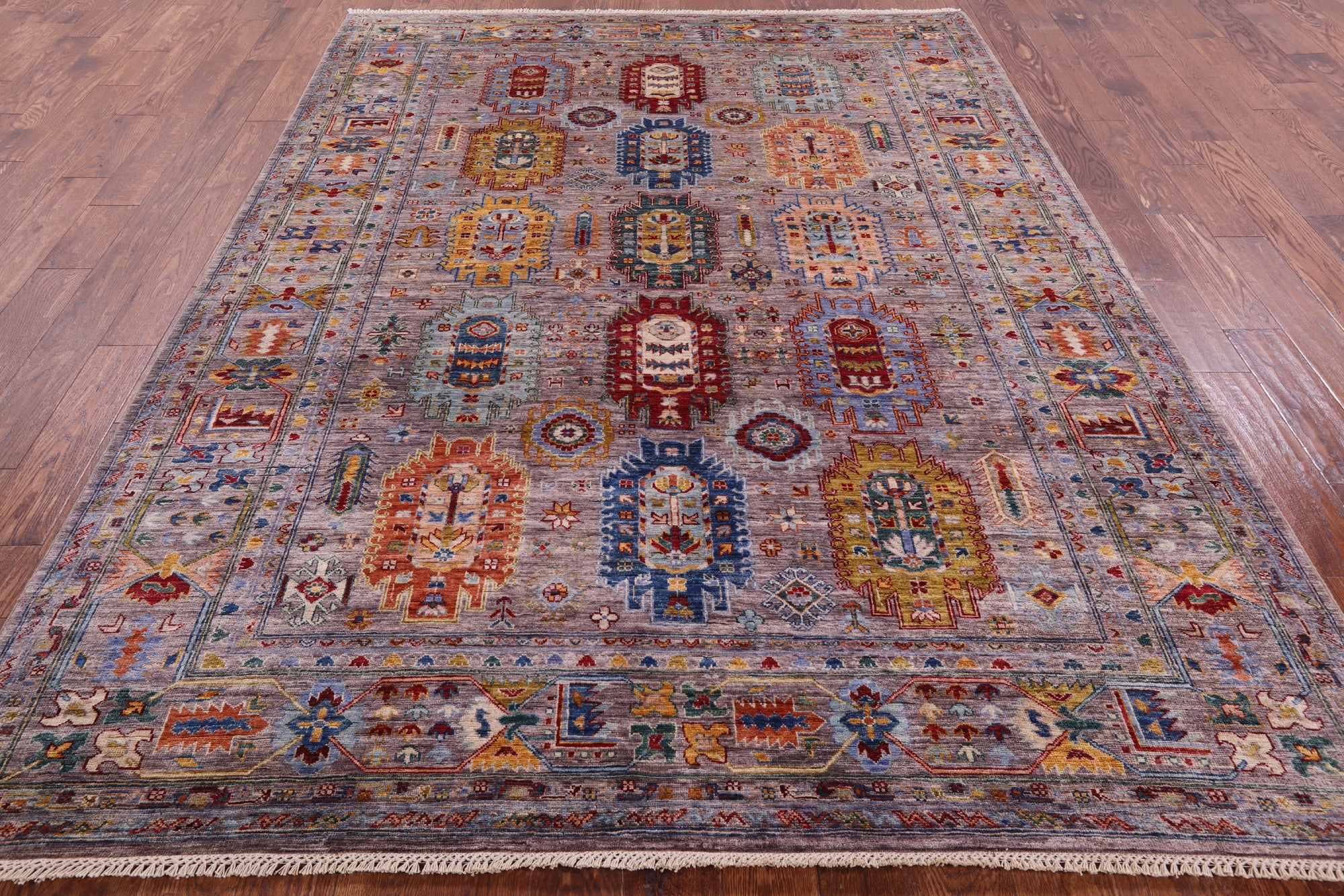 Persian Fine Serapi Hand Knotted Wool Rug - 7' 1" X 9' 8" - Golden Nile