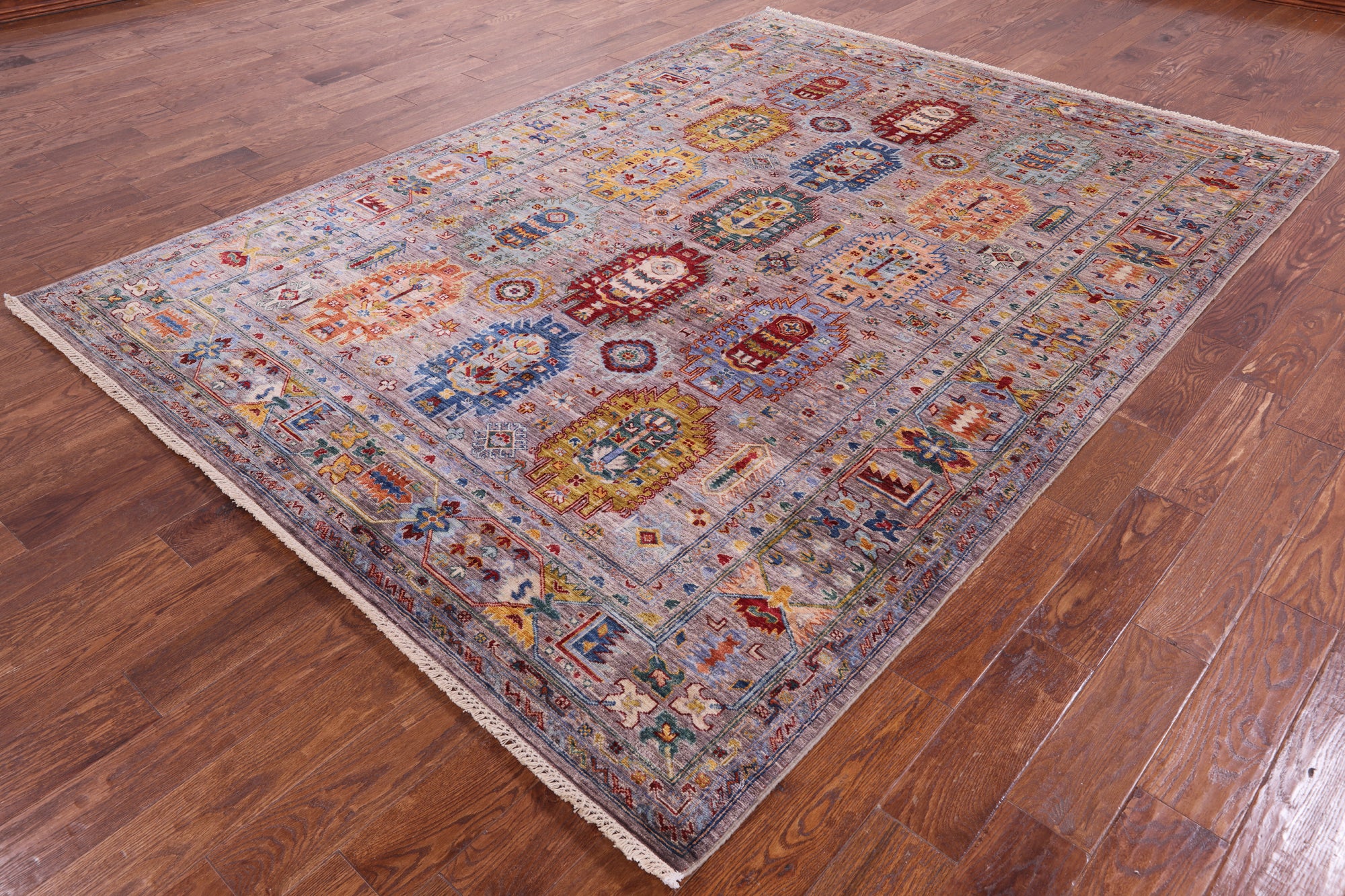 Persian Fine Serapi Hand Knotted Wool Rug - 7' 1" X 9' 8" - Golden Nile