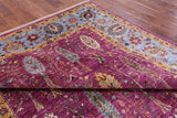 Purple Persian Fine Serapi Hand Knotted Wool Rug - 6' 10" X 9' 8" - Golden Nile