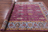 Purple Persian Fine Serapi Hand Knotted Wool Rug - 6' 10" X 9' 8" - Golden Nile