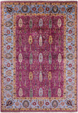 Purple Persian Fine Serapi Hand Knotted Wool Rug - 6' 10" X 9' 8" - Golden Nile