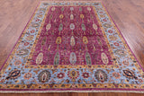 Purple Persian Fine Serapi Hand Knotted Wool Rug - 6' 10" X 9' 8" - Golden Nile