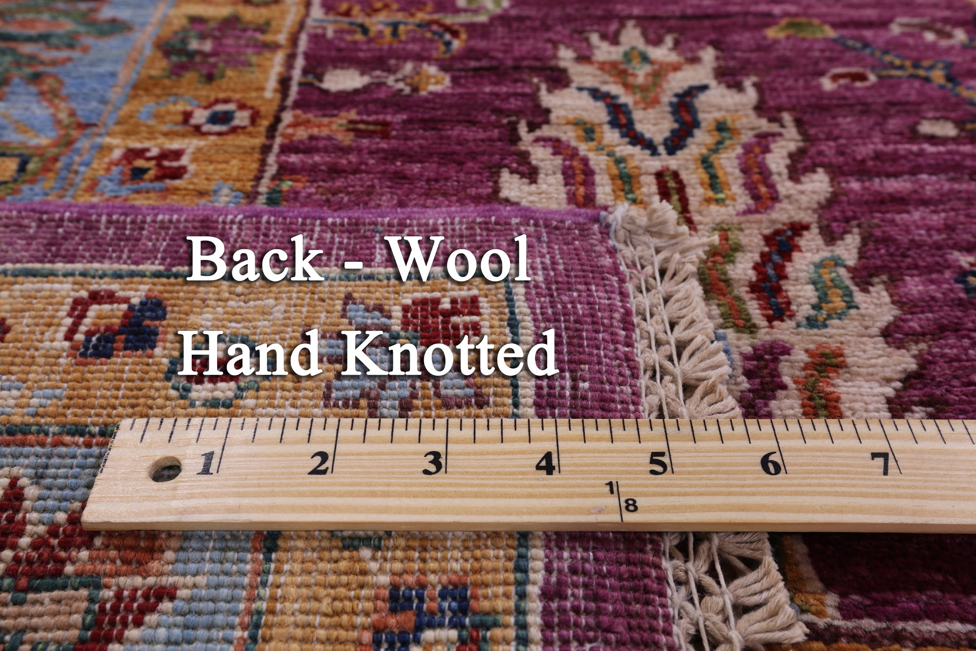 Purple Persian Fine Serapi Hand Knotted Wool Rug - 6' 10" X 9' 8" - Golden Nile