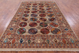 Turkmen Ersari Handmade Wool Rug - 6' 9" X 10' 0" - Golden Nile