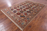 Turkmen Ersari Handmade Wool Rug - 6' 9" X 10' 0" - Golden Nile