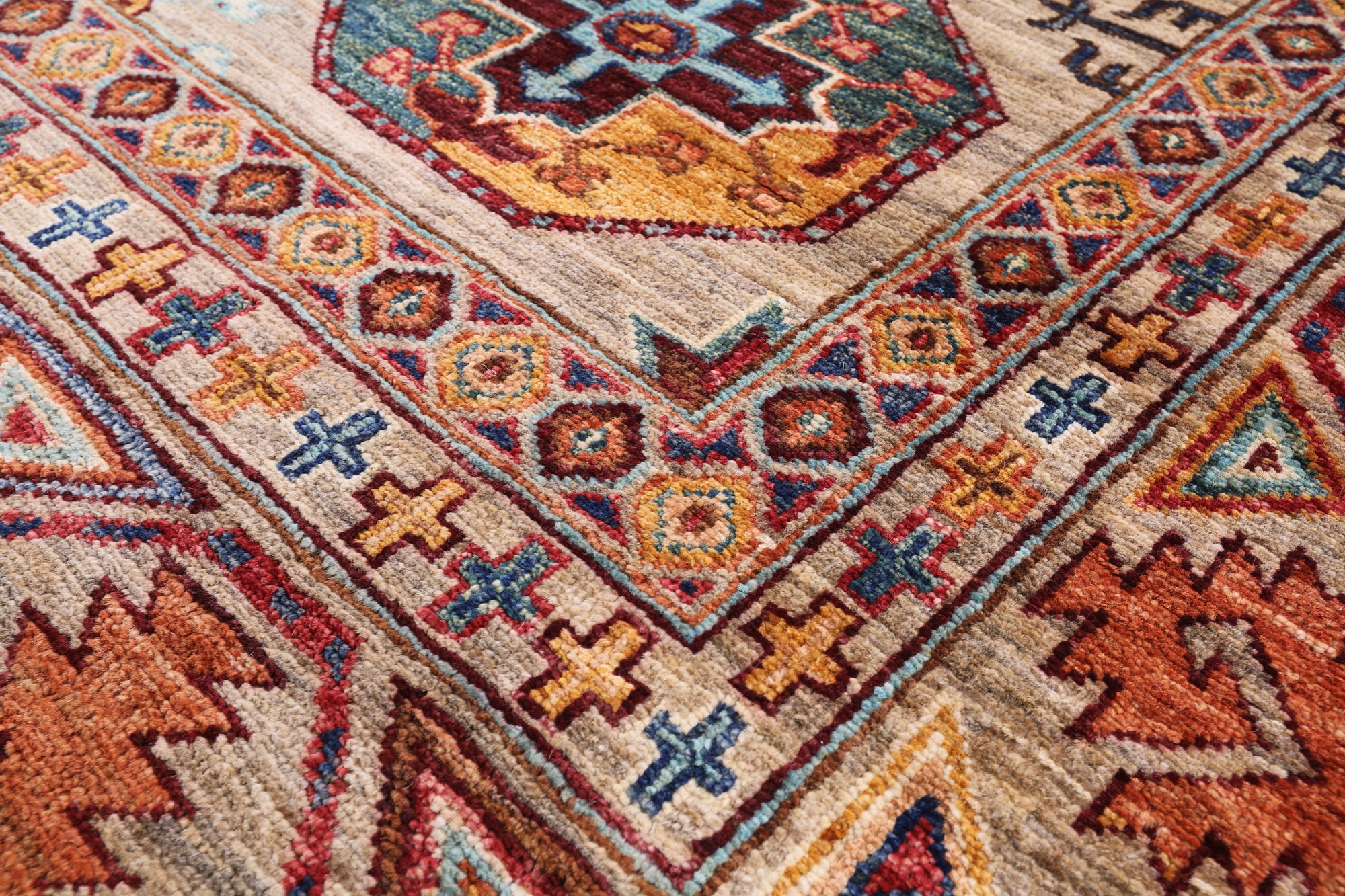 Turkmen Ersari Handmade Wool Rug - 6' 9" X 10' 0" - Golden Nile