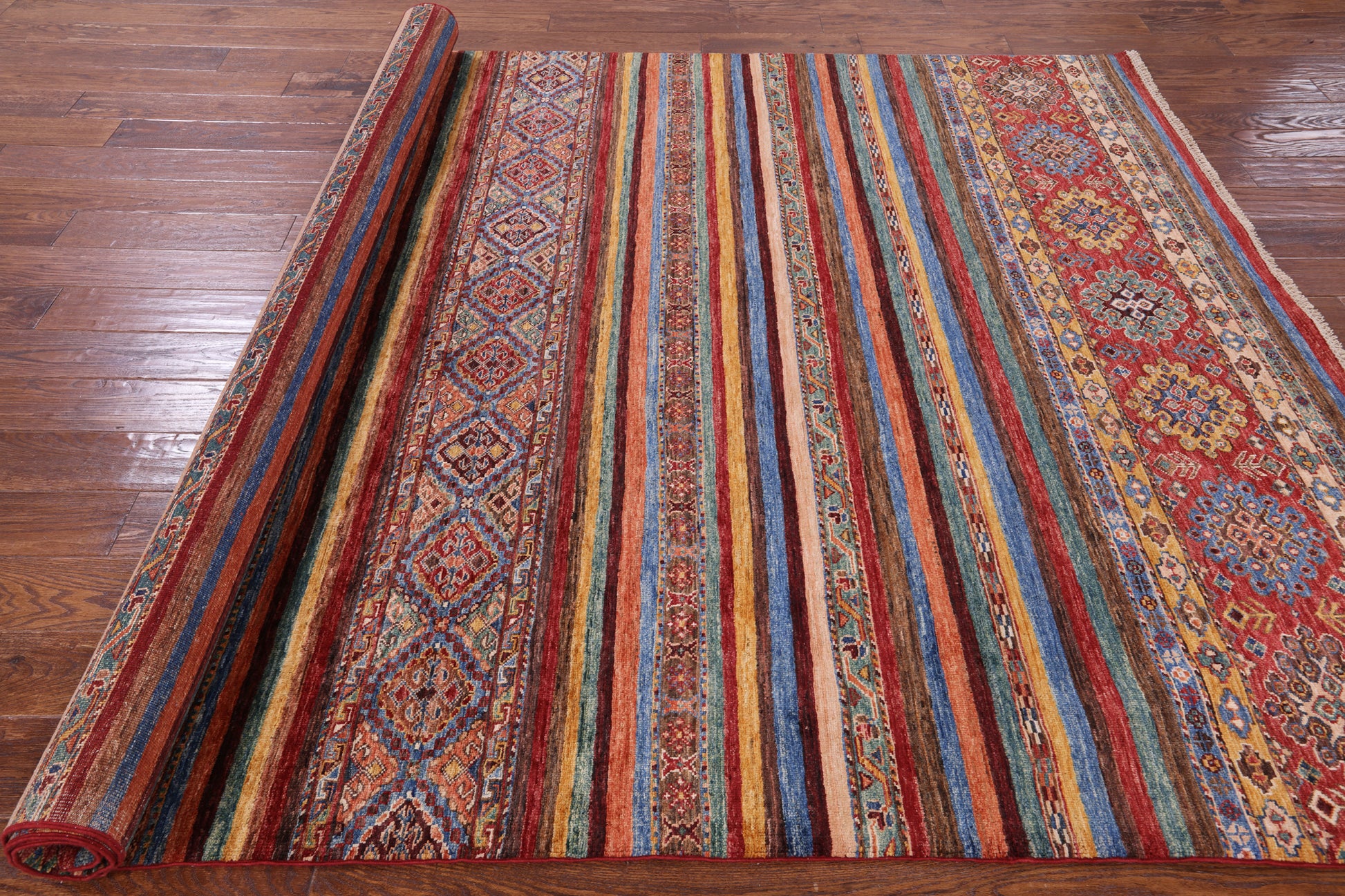 Khorjin Persian Gabbeh Handmade Wool Rug - 6' 10" X 9' 5" - Golden Nile