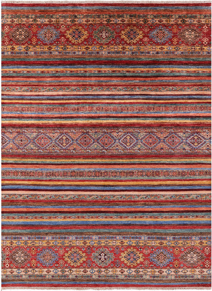 Khorjin Persian Gabbeh Handmade Wool Rug - 6' 10" X 9' 5" - Golden Nile
