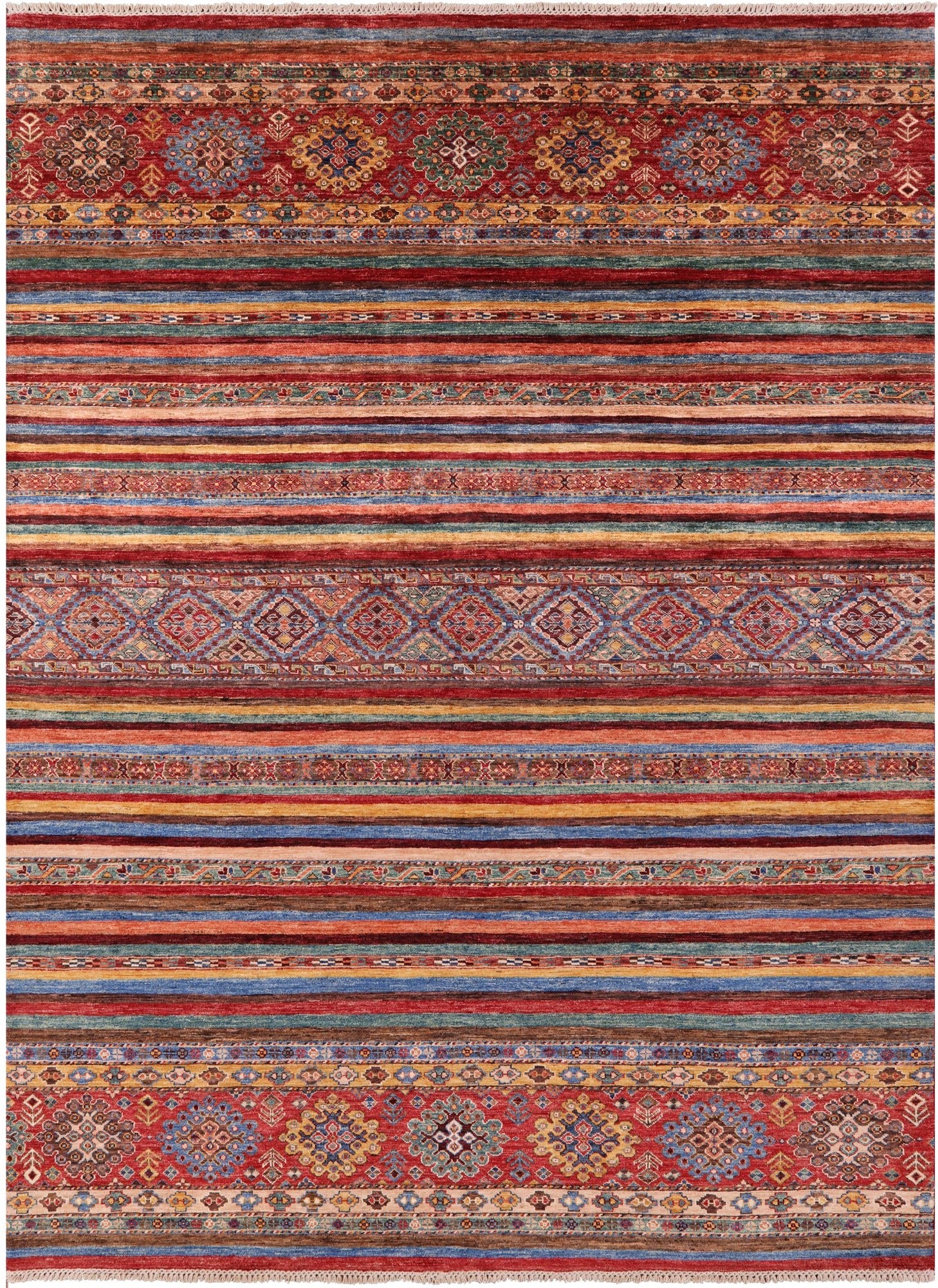 Khorjin Persian Gabbeh Handmade Wool Rug - 6' 10" X 9' 5" - Golden Nile