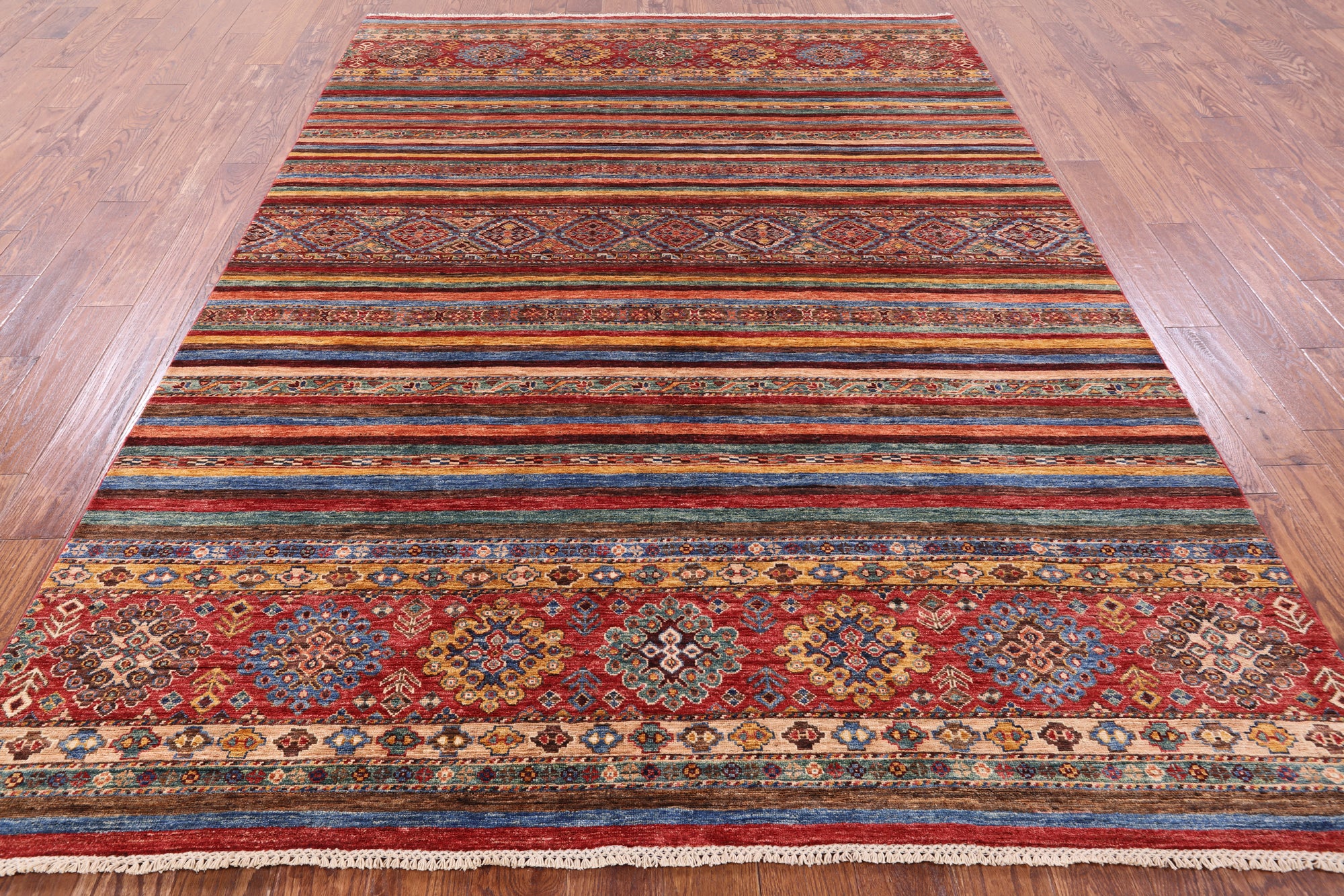 Khorjin Persian Gabbeh Handmade Wool Rug - 6' 10" X 9' 5" - Golden Nile