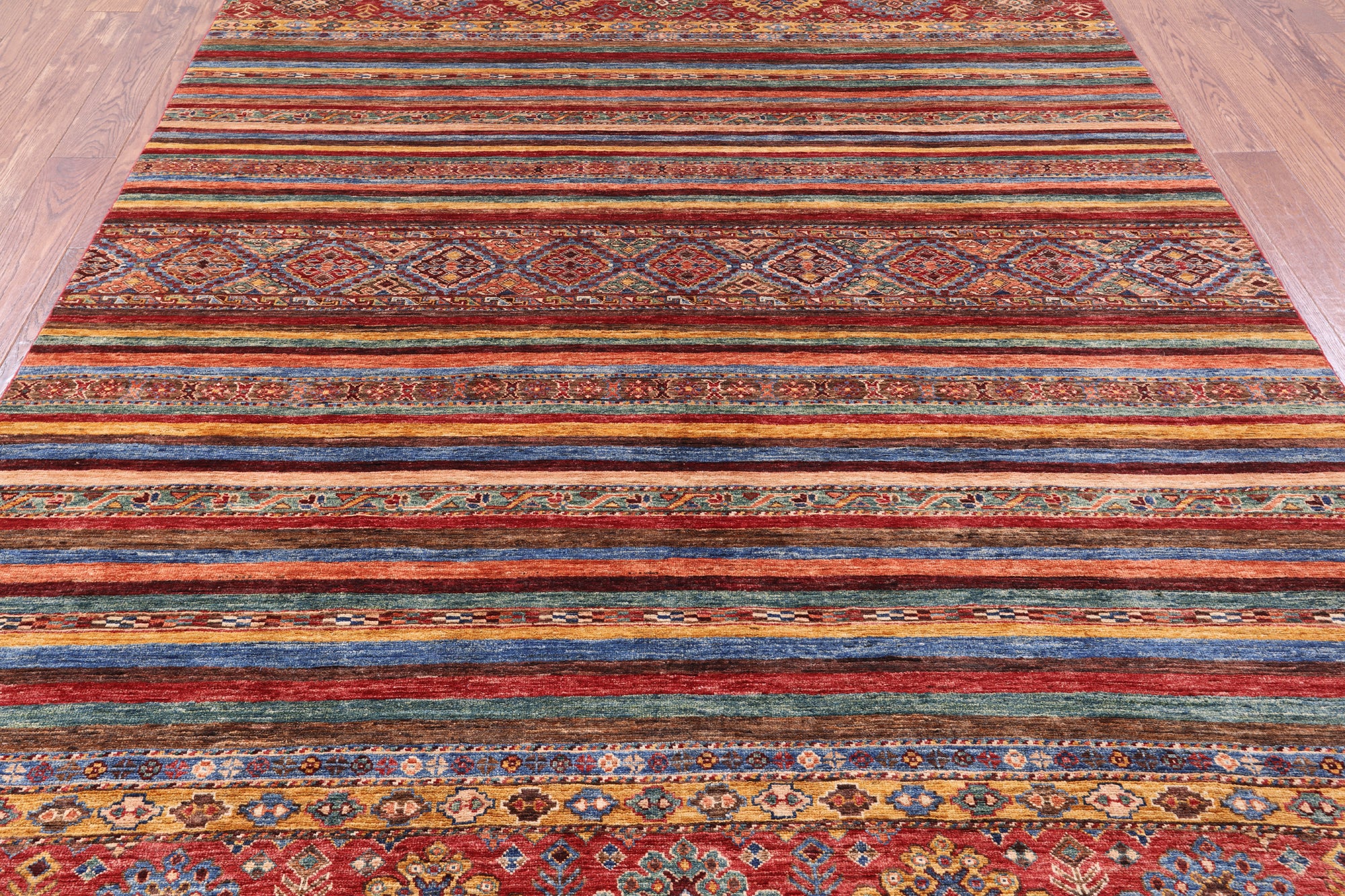 Khorjin Persian Gabbeh Handmade Wool Rug - 6' 10" X 9' 5" - Golden Nile