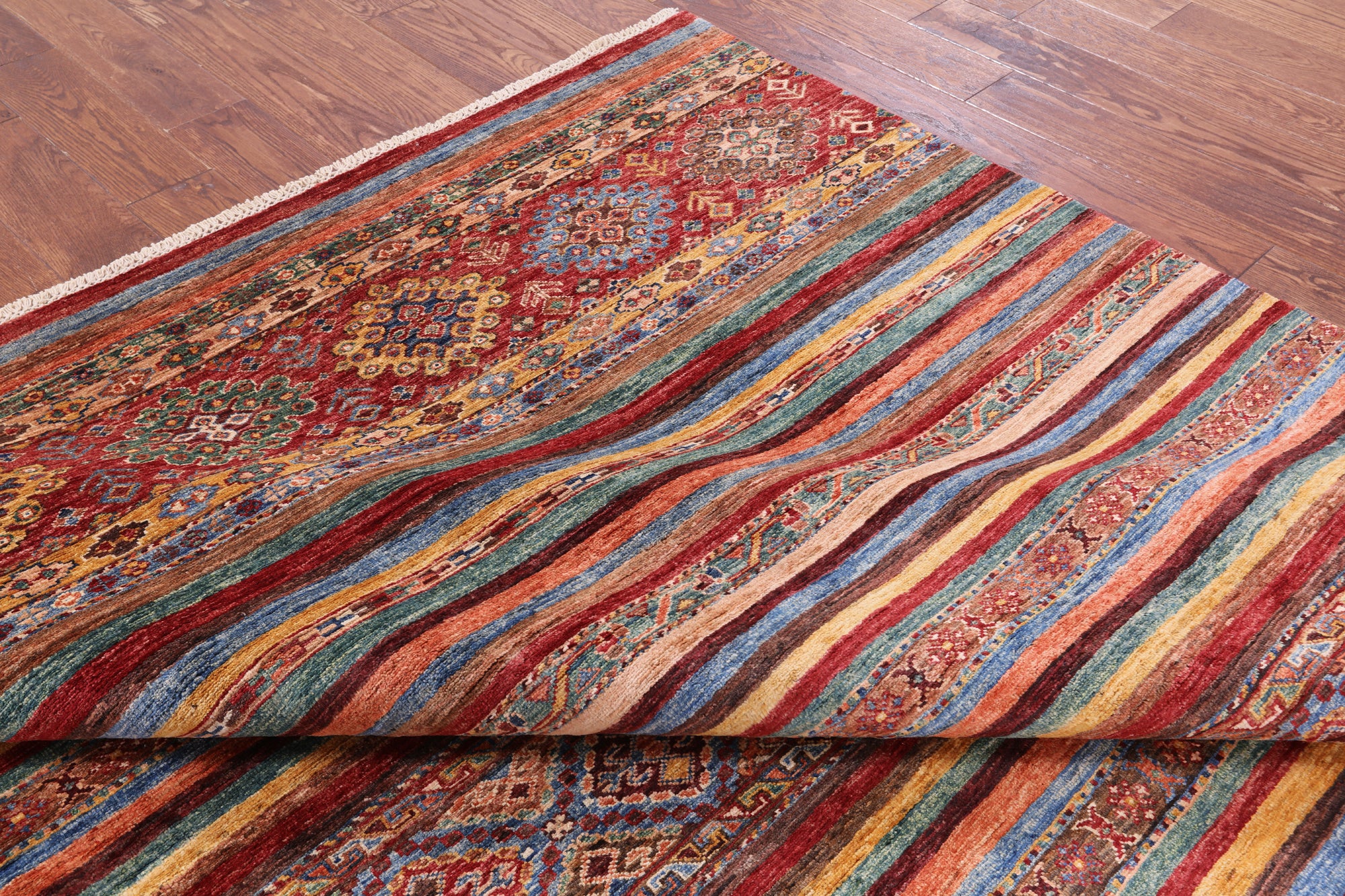 Khorjin Persian Gabbeh Handmade Wool Rug - 6' 10" X 9' 5" - Golden Nile