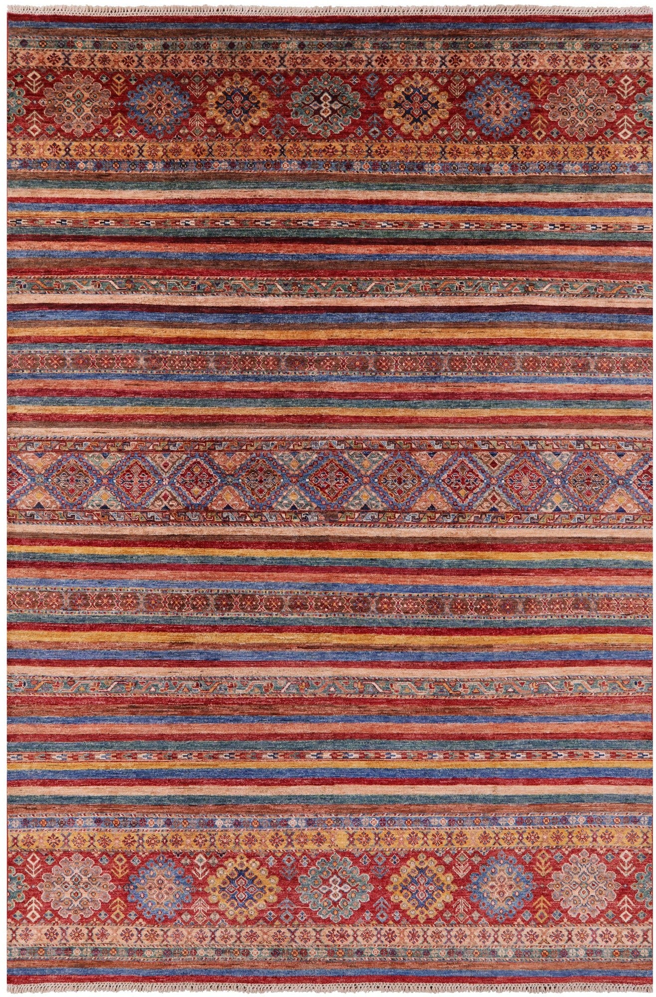 Khorjin Persian Gabbeh Hand Knotted Wool Rug - 6' 9" X 9' 11" - Golden Nile