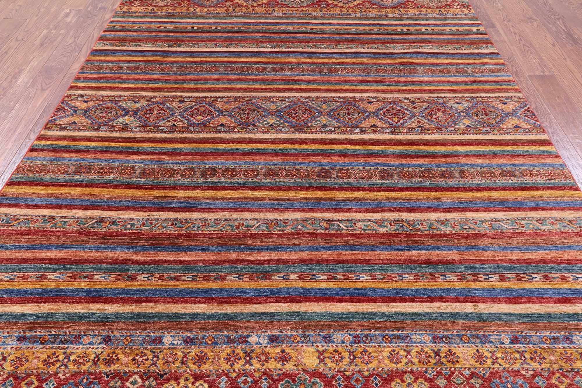 Khorjin Persian Gabbeh Hand Knotted Wool Rug - 6' 9" X 9' 11" - Golden Nile
