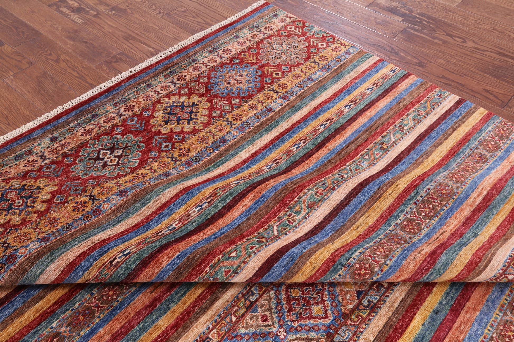 Khorjin Persian Gabbeh Hand Knotted Wool Rug - 6' 9" X 9' 11" - Golden Nile