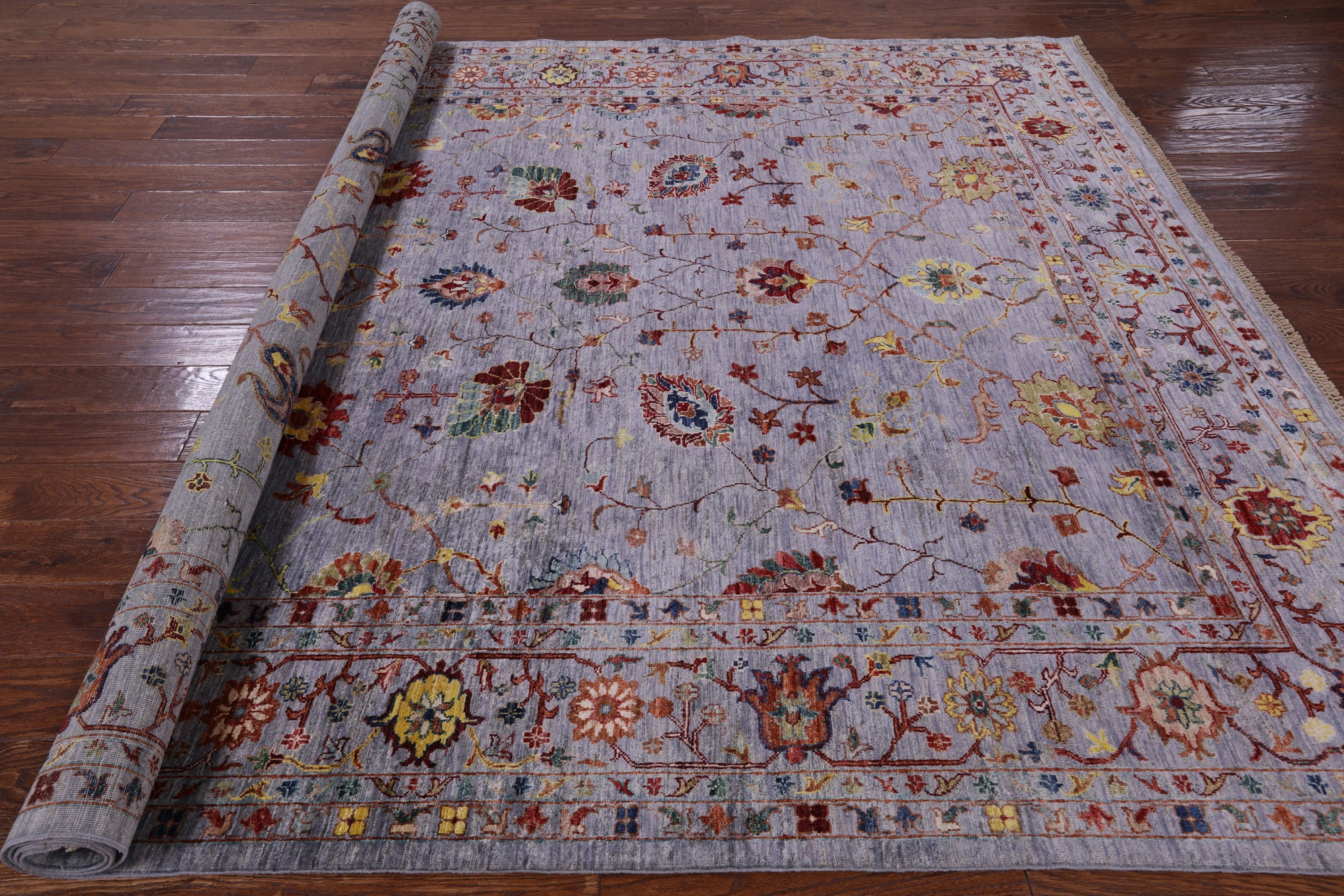 Peshawar Hand Knotted Wool Rug - 8' 0" X 9' 10" - Golden Nile