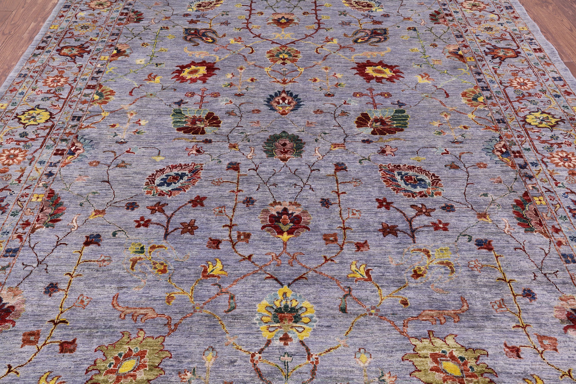 Peshawar Hand Knotted Wool Rug - 8' 0" X 9' 10" - Golden Nile