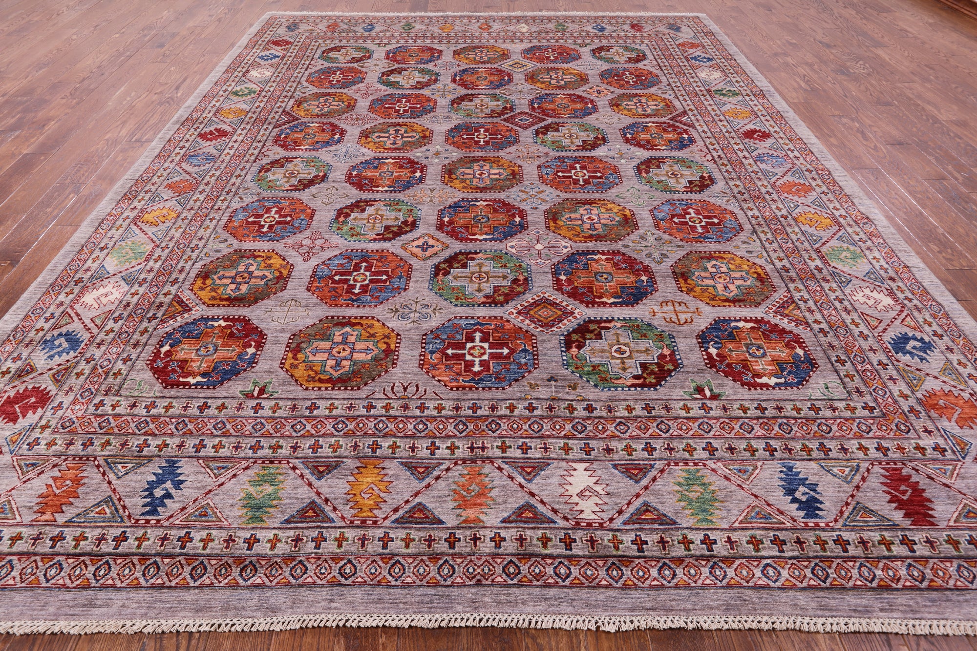 Turkmen Ersari Hand Knotted Wool Rug - 9' 11" X 12' 9" - Golden Nile