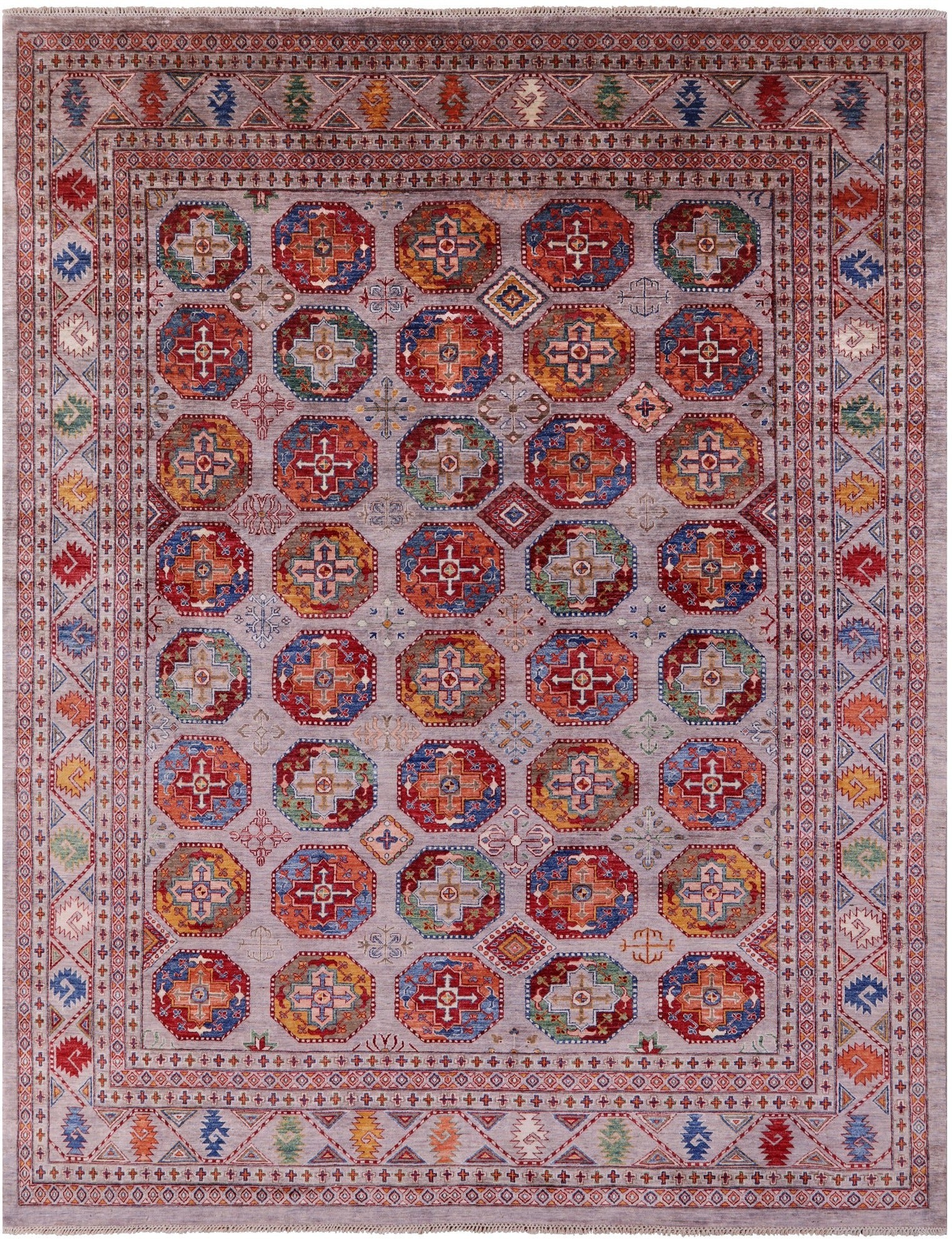 Turkmen Ersari Hand Knotted Wool Rug - 9' 11" X 12' 9" - Golden Nile
