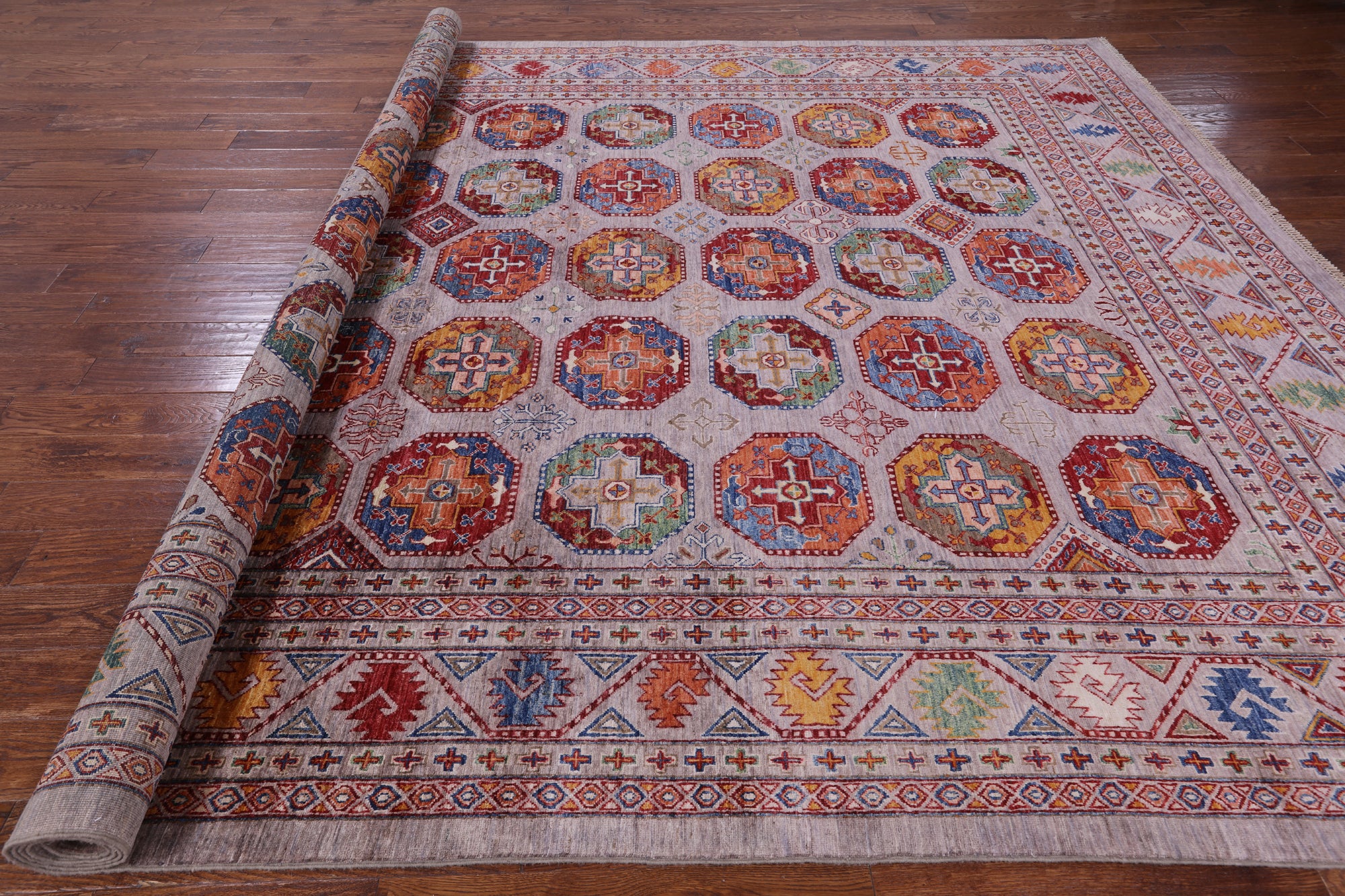 Turkmen Ersari Hand Knotted Wool Rug - 9' 11" X 12' 9" - Golden Nile