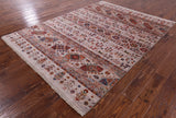 Persian Tribal Gabbeh Handmade Wool Rug - 5' 8" X 7' 8" - Golden Nile
