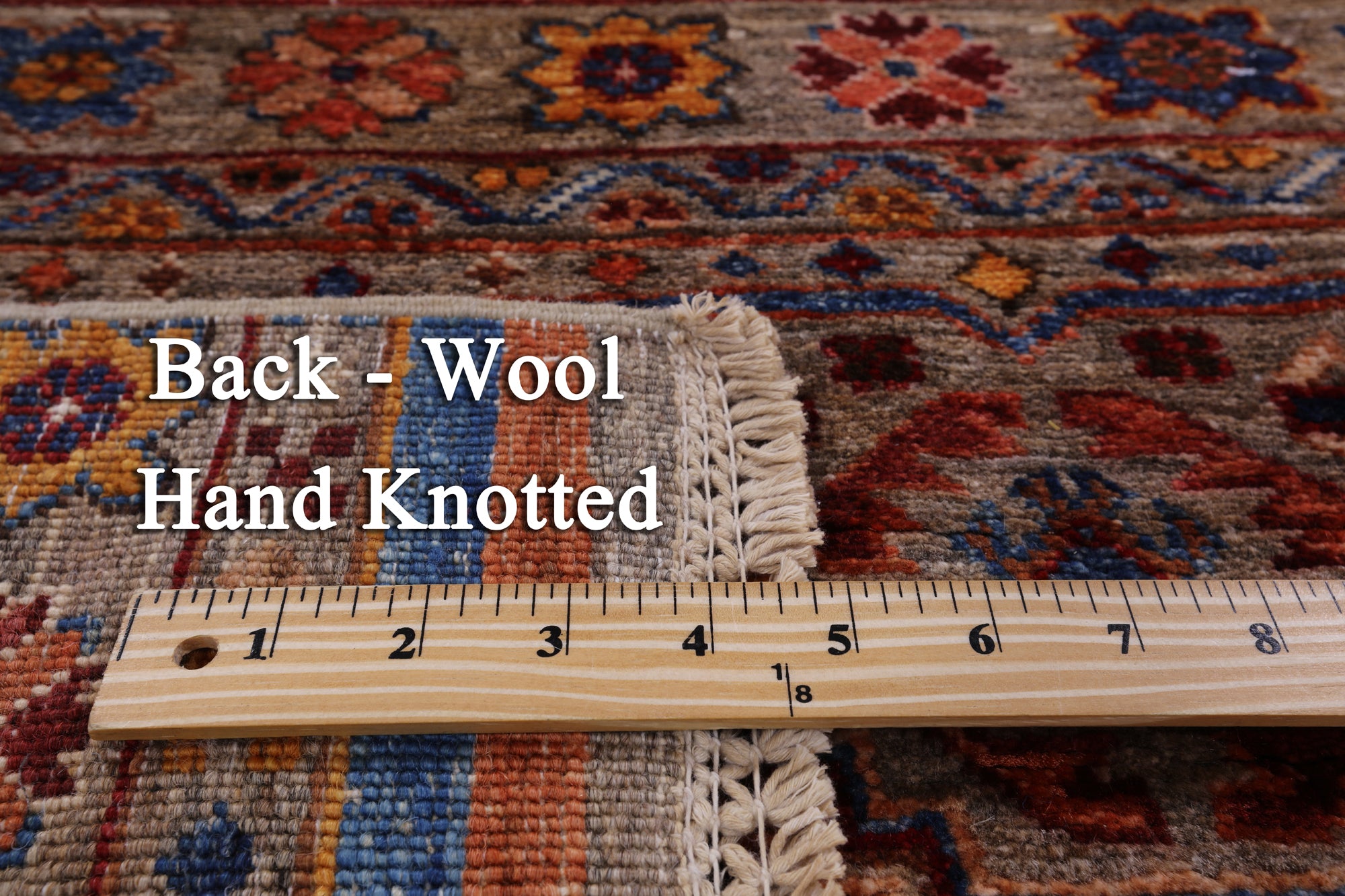 Khorjin Persian Gabbeh Handmade Wool Rug - 5' 0" X 6' 8" - Golden Nile