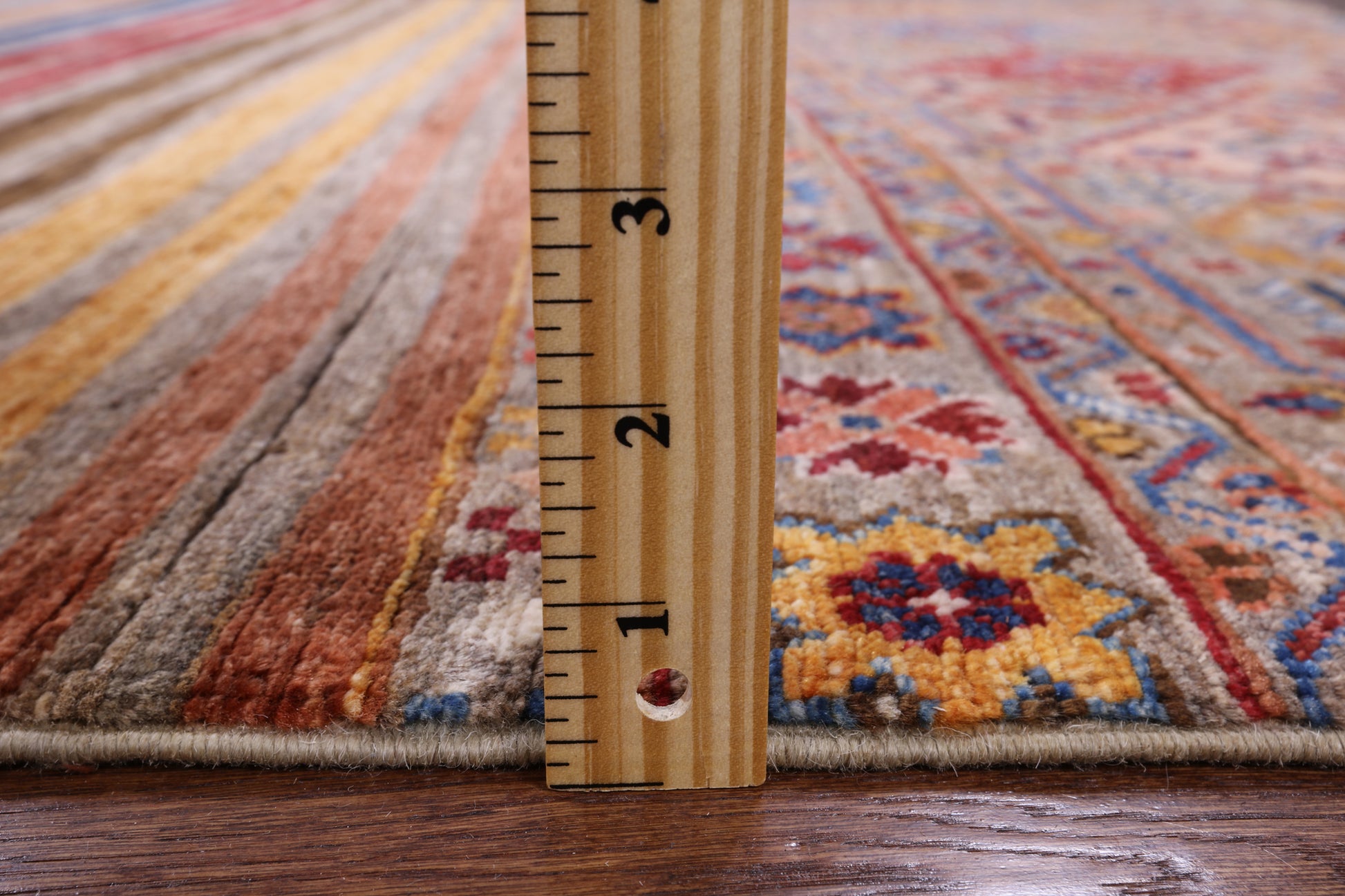 Khorjin Persian Gabbeh Handmade Wool Rug - 5' 0" X 6' 8" - Golden Nile
