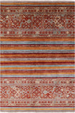 Khorjin Persian Gabbeh Hand Knotted Wool Rug - 5' 7" X 8' 2" - Golden Nile