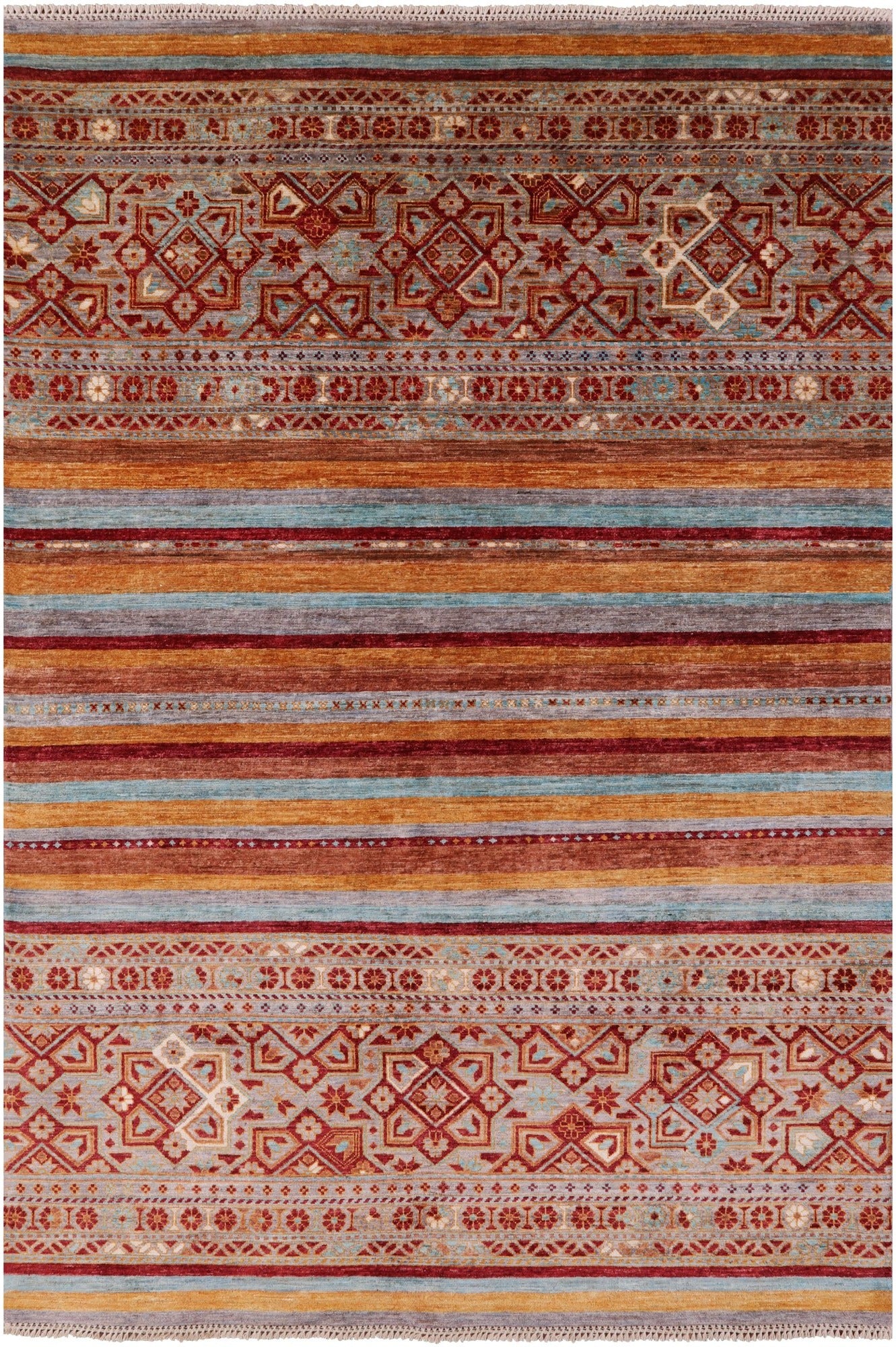 Khorjin Persian Gabbeh Hand Knotted Wool Rug - 5' 7" X 8' 2" - Golden Nile
