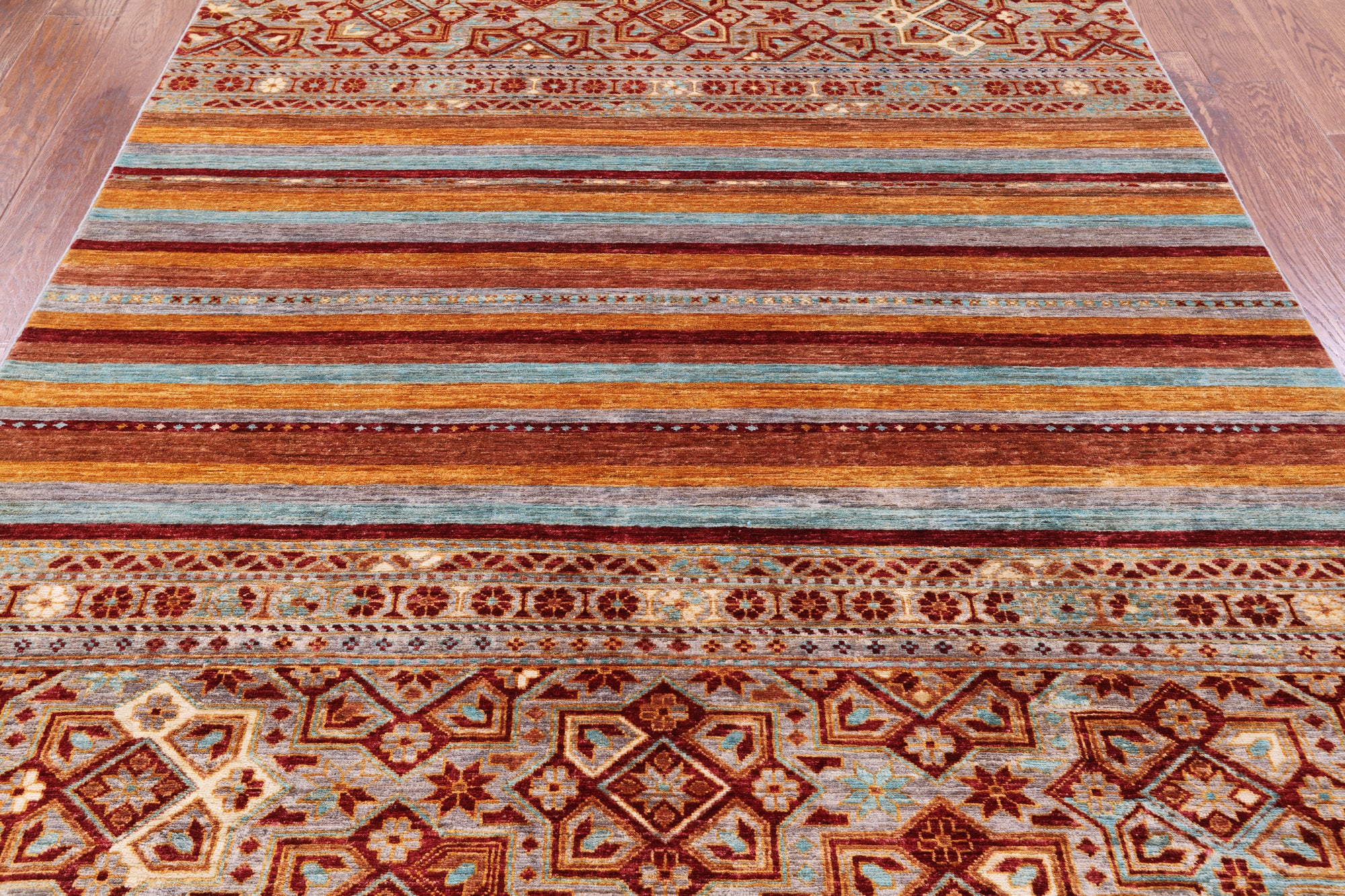 Khorjin Persian Gabbeh Hand Knotted Wool Rug - 5' 7" X 8' 2" - Golden Nile